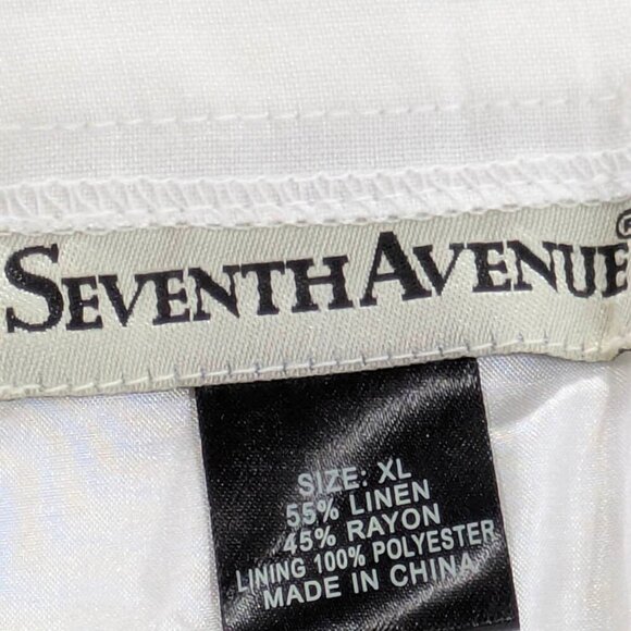 7th Avenue Linen Crop Capri Womens XL White Floral Embroidery CottageCore Beach - Picture 10 of 12